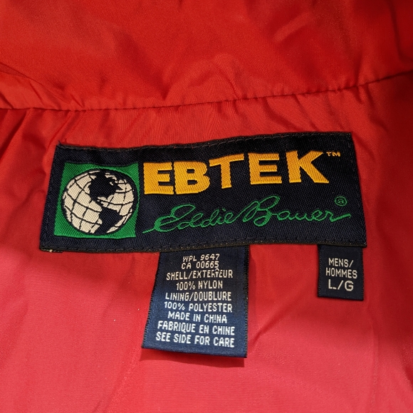 Eddie Bauer Ebtek Large Red Full Zip Hooded Wind Breaker. - Picture 7 of 7